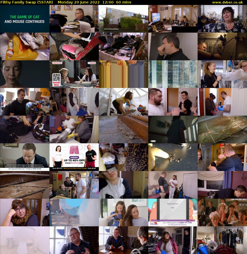 Filthy Family Swap (5STAR) Monday 20 June 2022 12:00 - 13:00
