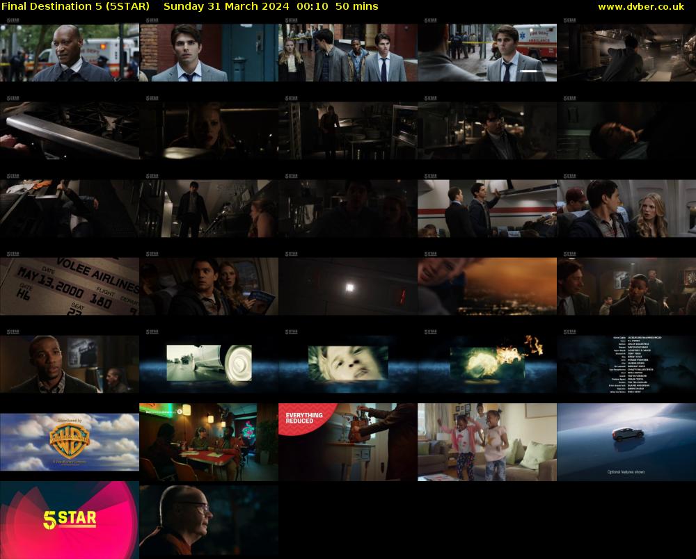Final Destination 5 (5STAR) Sunday 31 March 2024 00:10 - 02:00