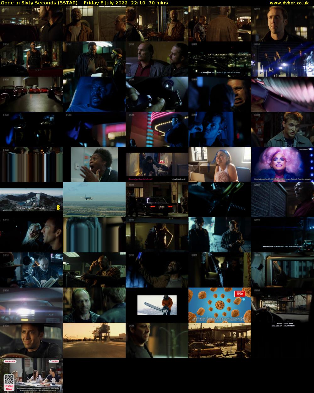 Gone In Sixty Seconds (5STAR) Friday 8 July 2022 22:10 - 23:20