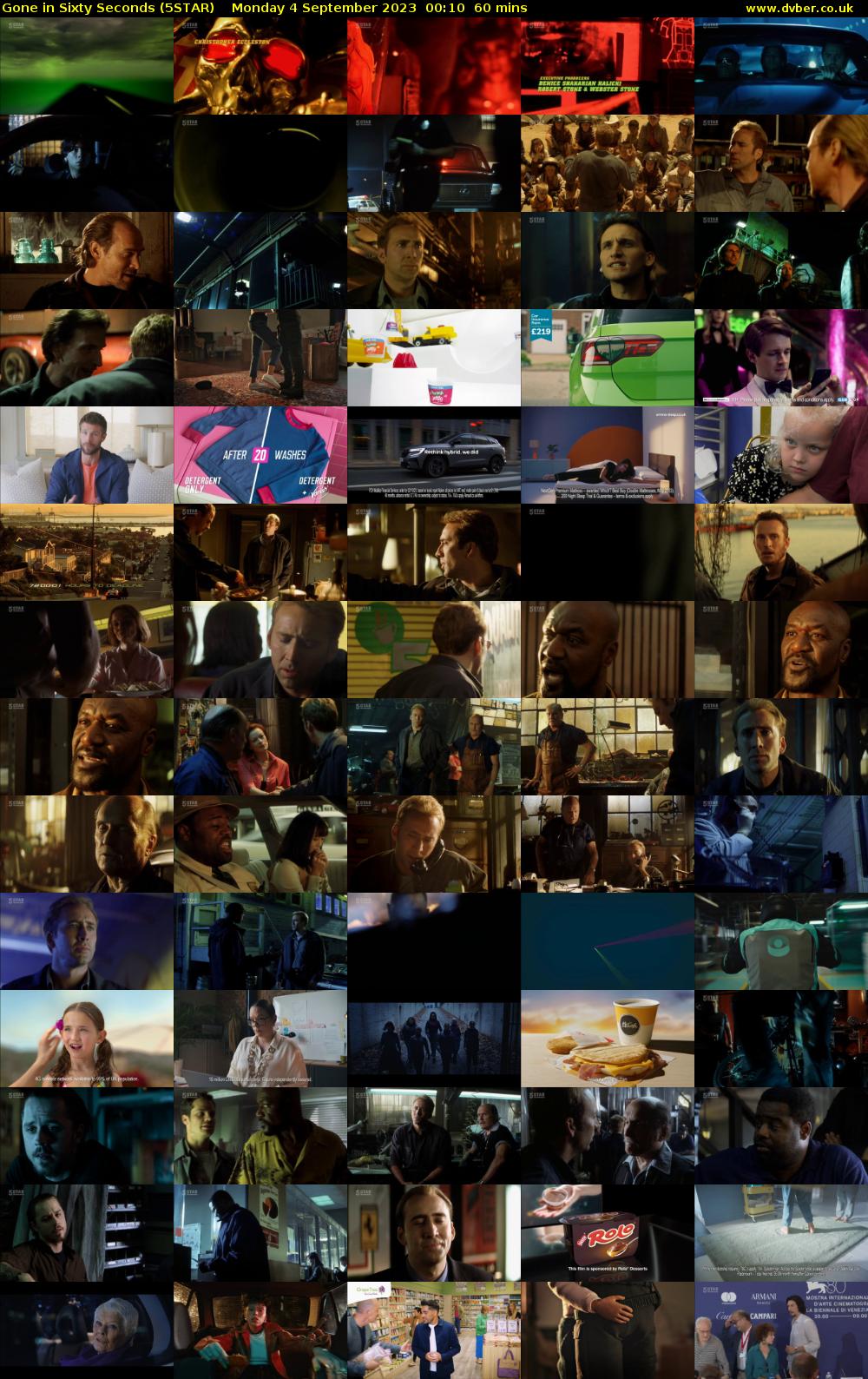 Gone In Sixty Seconds (5STAR) Monday 4 September 2023 00:10 - 01:10