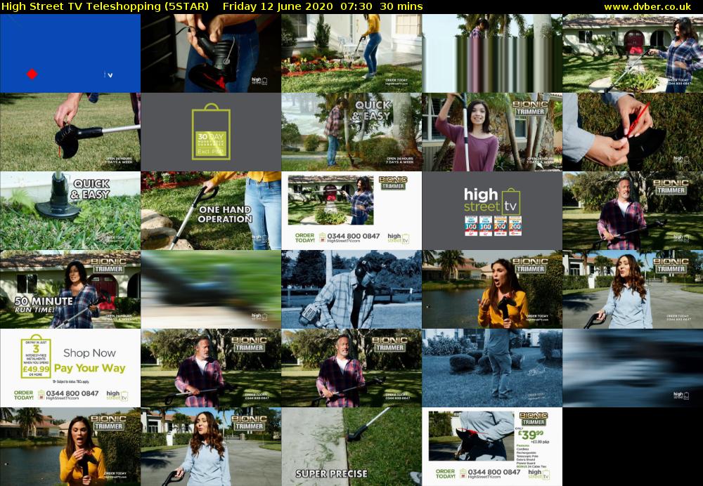 High Street TV Teleshopping (5STAR) Friday 12 June 2020 07:30 - 08:00