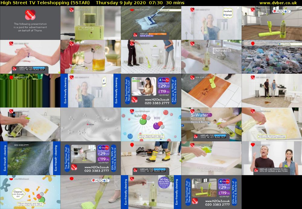 High Street TV Teleshopping (5STAR) Thursday 9 July 2020 07:30 - 08:00