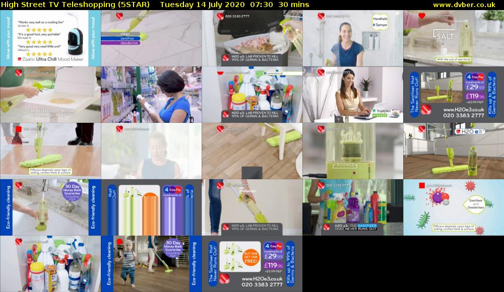 High Street TV Teleshopping (5STAR) Tuesday 14 July 2020 07:30 - 08:00