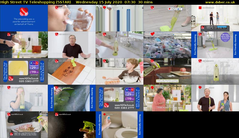 High Street TV Teleshopping (5STAR) Wednesday 15 July 2020 07:30 - 08:00
