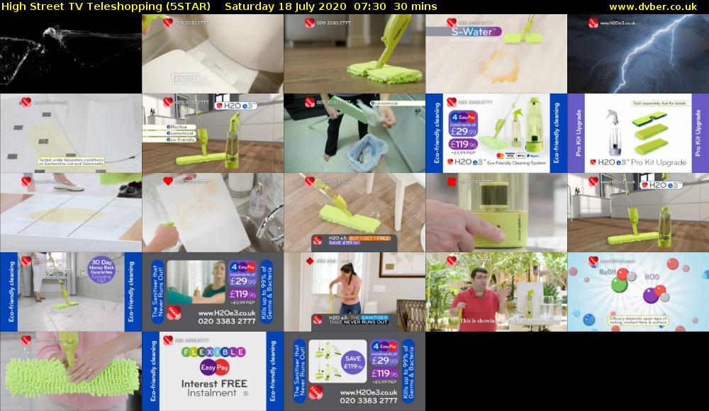 High Street TV Teleshopping (5STAR) Saturday 18 July 2020 07:30 - 08:00