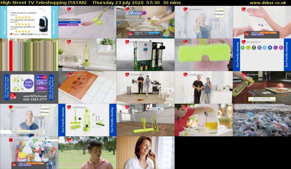 High Street TV Teleshopping (5STAR) Thursday 23 July 2020 07:30 - 08:00