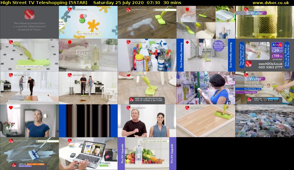 High Street TV Teleshopping (5STAR) Saturday 25 July 2020 07:30 - 08:00