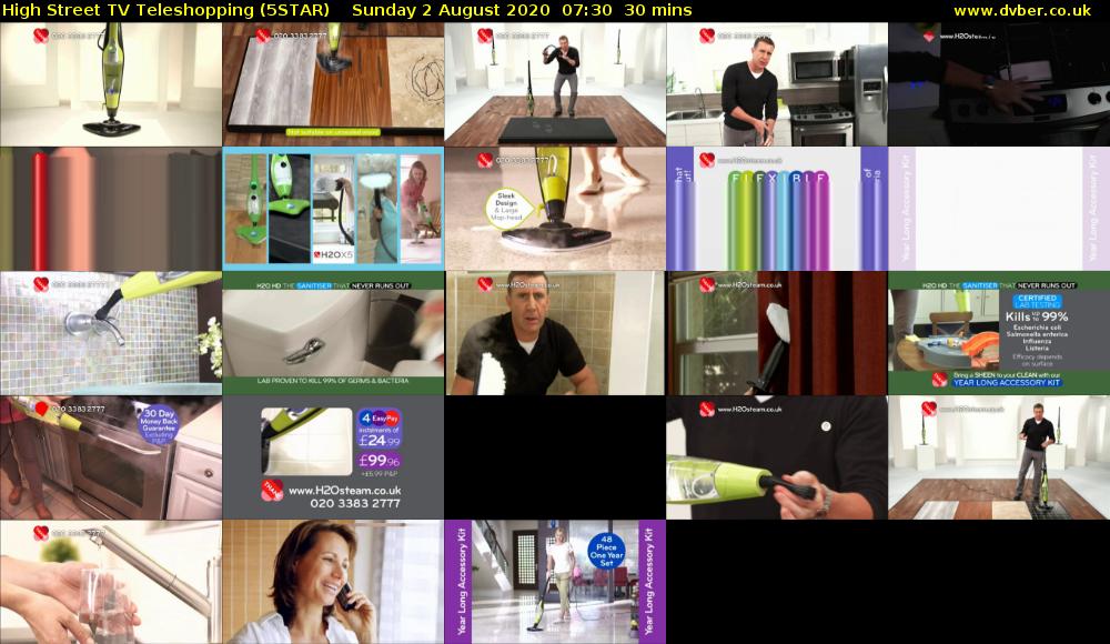 High Street TV Teleshopping (5STAR) Sunday 2 August 2020 07:30 - 08:00