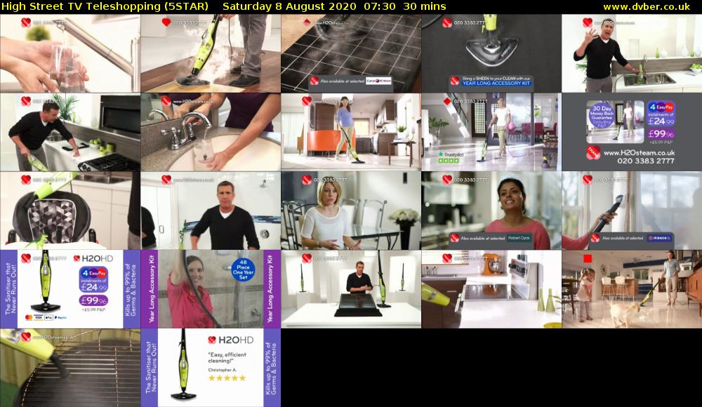 High Street TV Teleshopping (5STAR) Saturday 8 August 2020 07:30 - 08:00