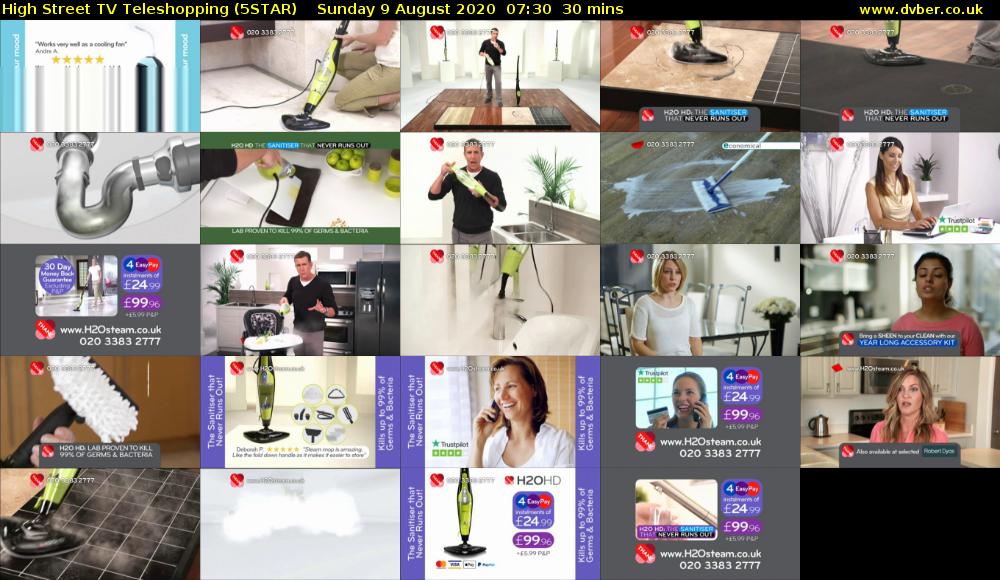High Street TV Teleshopping (5STAR) Sunday 9 August 2020 07:30 - 08:00