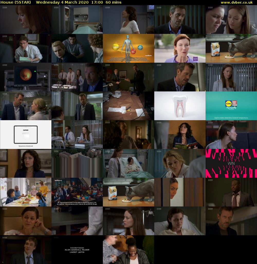 House (5STAR) Wednesday 4 March 2020 17:00 - 18:00