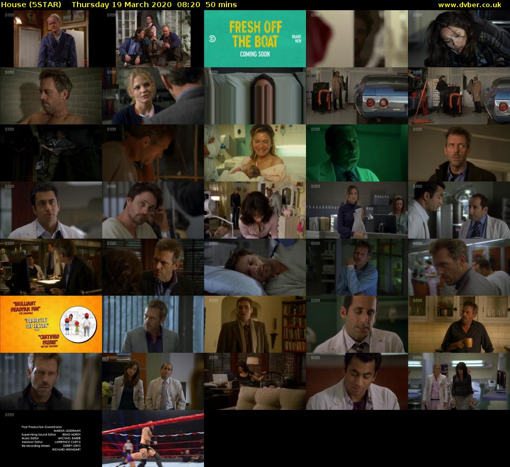 House (5STAR) Thursday 19 March 2020 08:20 - 09:10