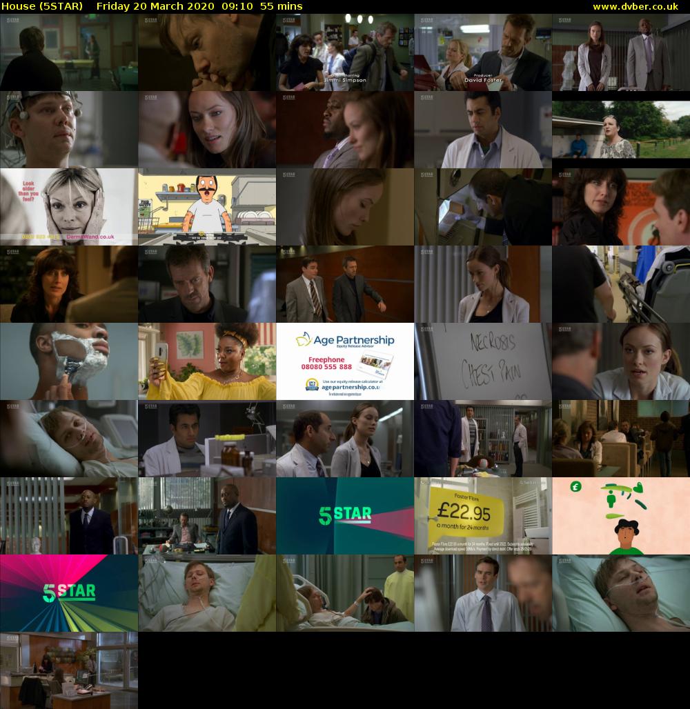 House (5STAR) Friday 20 March 2020 09:10 - 10:05