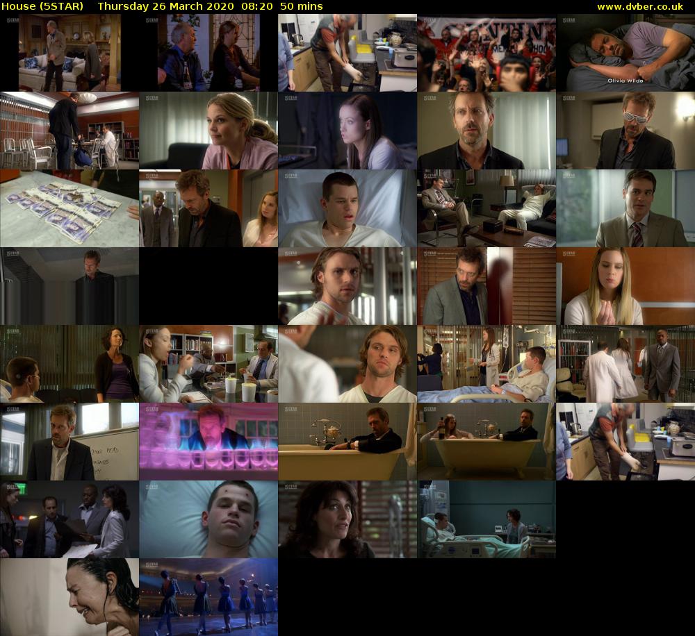 House (5STAR) Thursday 26 March 2020 08:20 - 09:10