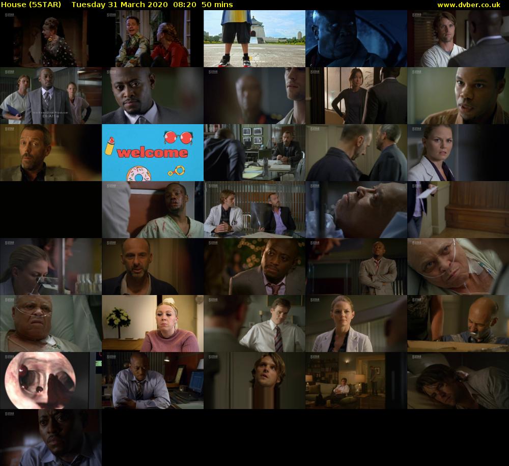 House (5STAR) Tuesday 31 March 2020 08:20 - 09:10