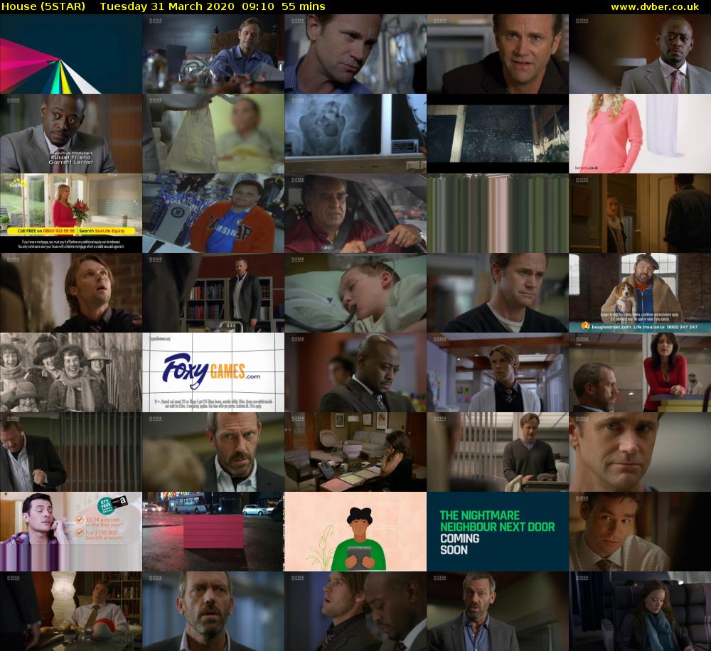 House (5STAR) Tuesday 31 March 2020 09:10 - 10:05