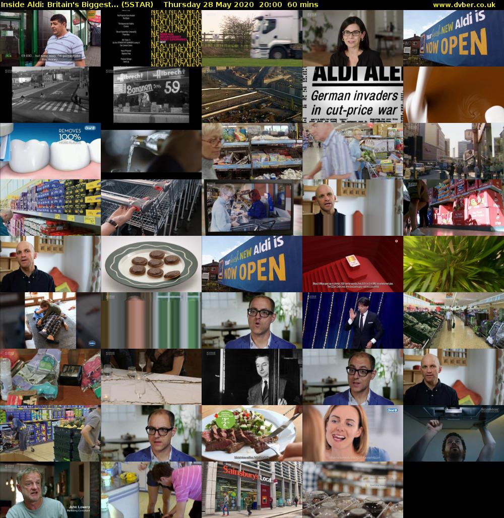 Inside Aldi: Britain's Biggest... (5STAR) Thursday 28 May 2020 20:00 - 21:00