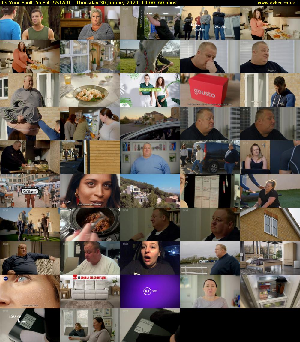 It's Your Fault I'm Fat (5STAR) Thursday 30 January 2020 19:00 - 20:00