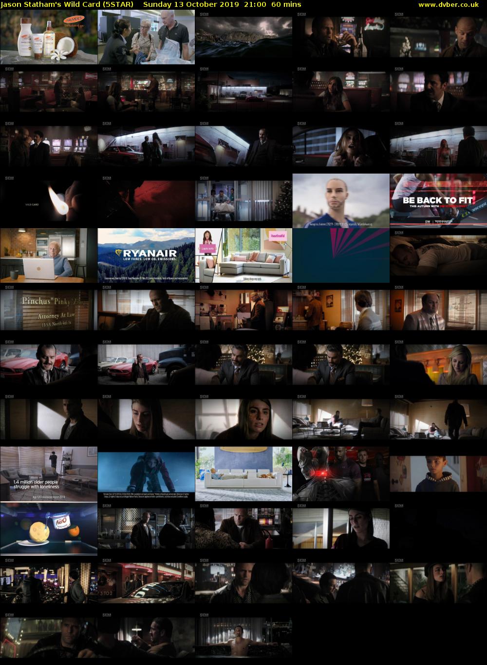 Jason Statham's Wild Card (5STAR) Sunday 13 October 2019 21:00 - 22:00