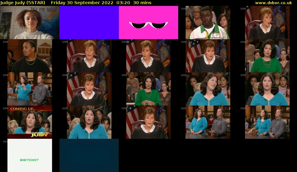 Judge Judy (5STAR) Friday 30 September 2022 03:20 - 03:50