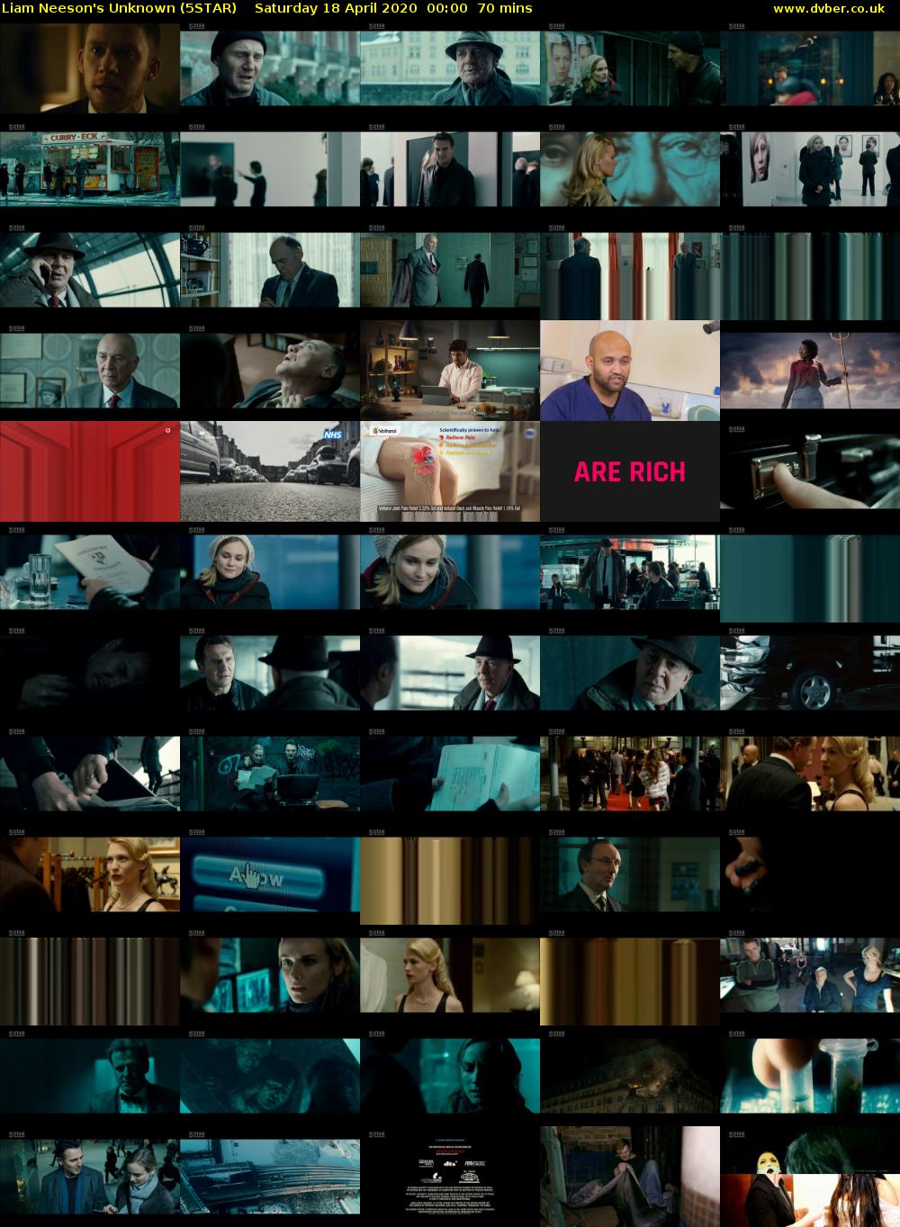 Liam Neeson's Unknown (5STAR) Saturday 18 April 2020 00:00 - 01:10