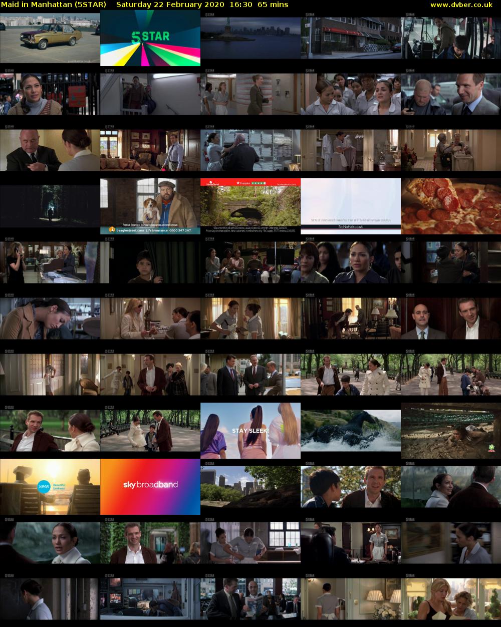 Maid in Manhattan (5STAR) Saturday 22 February 2020 16:30 - 17:35