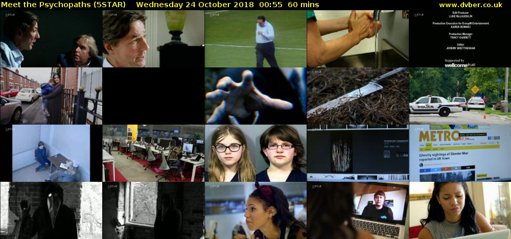 Meet the Psychopaths (5STAR) Wednesday 24 October 2018 00:55 - 01:55