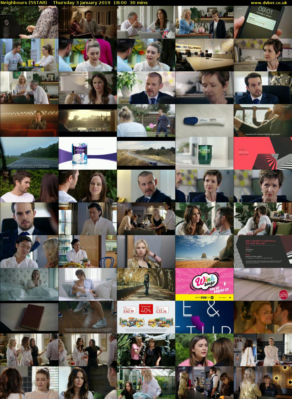 Neighbours (5STAR) Thursday 3 January 2019 18:00 - 18:30