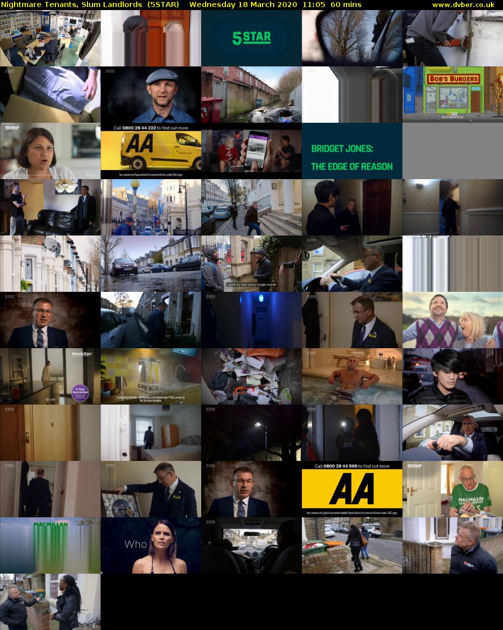 Nightmare Tenants, Slum Landlords  (5STAR) Wednesday 18 March 2020 11:05 - 12:05