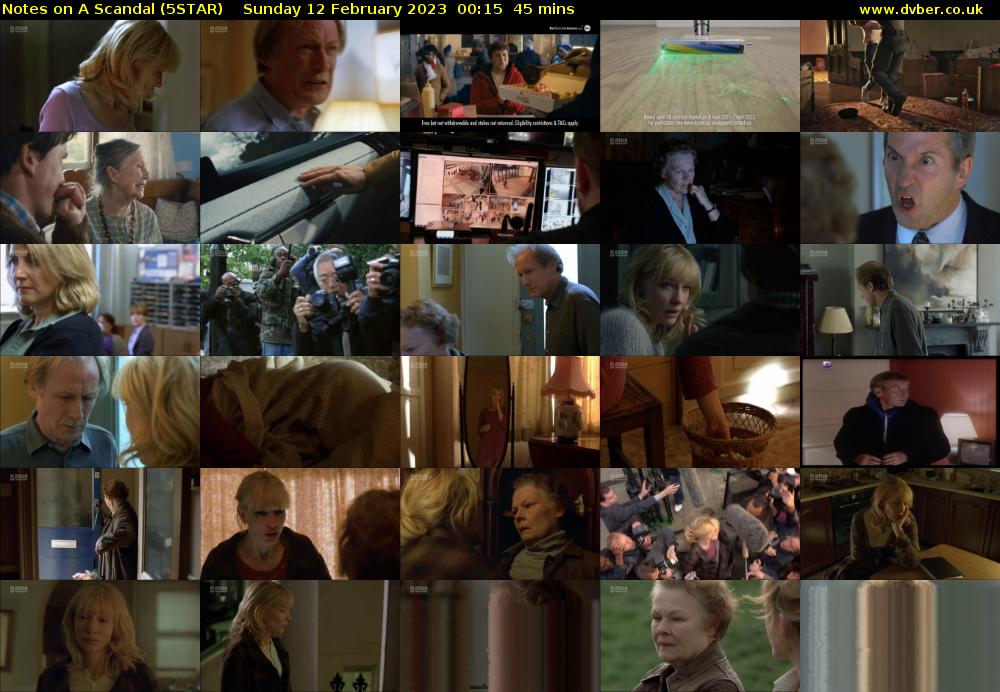Notes on A Scandal (5STAR) Sunday 12 February 2023 00:15 - 01:00