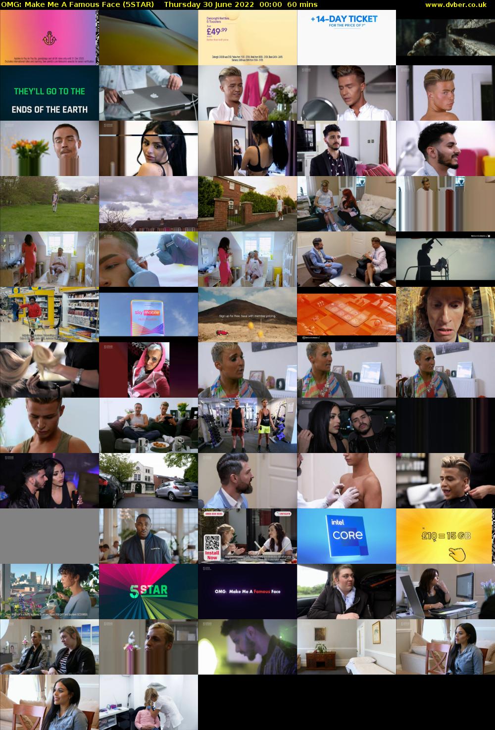 OMG: Make Me A Famous Face (5STAR) Thursday 30 June 2022 00:00 - 01:00