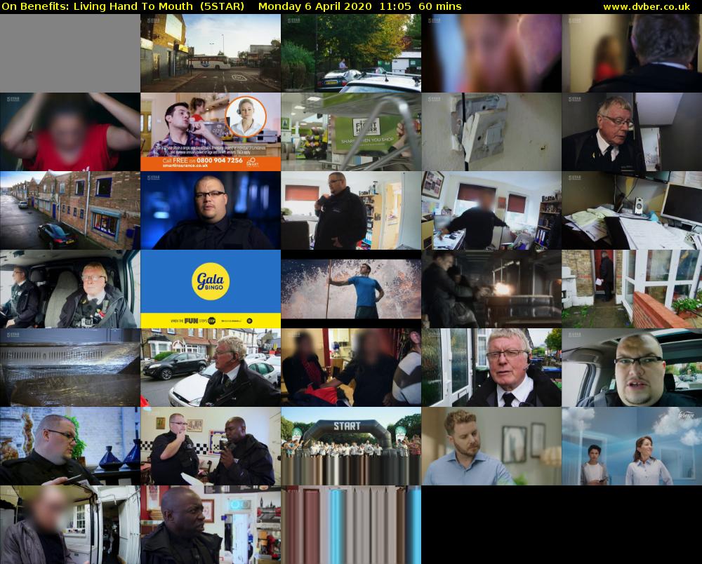 On Benefits: Living Hand To Mouth  (5STAR) Monday 6 April 2020 11:05 - 12:05