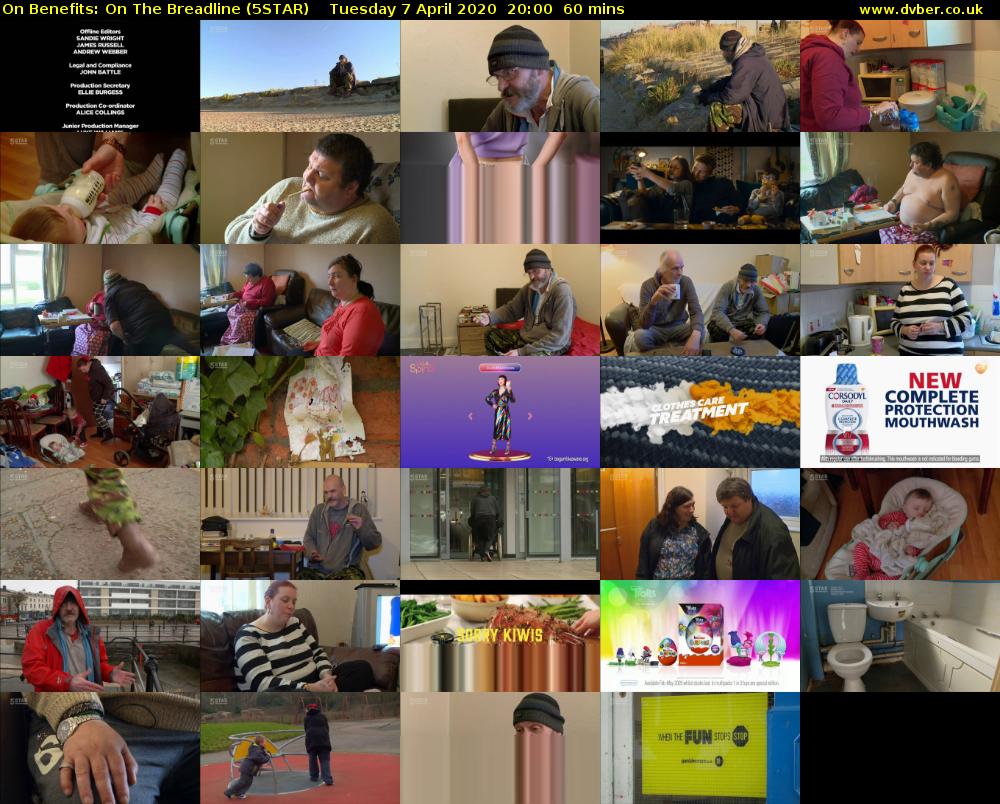 On Benefits: On The Breadline (5STAR) Tuesday 7 April 2020 20:00 - 21:00