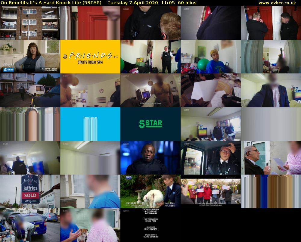 On Benefits:It's A Hard Knock Life (5STAR) Tuesday 7 April 2020 11:05 - 12:05