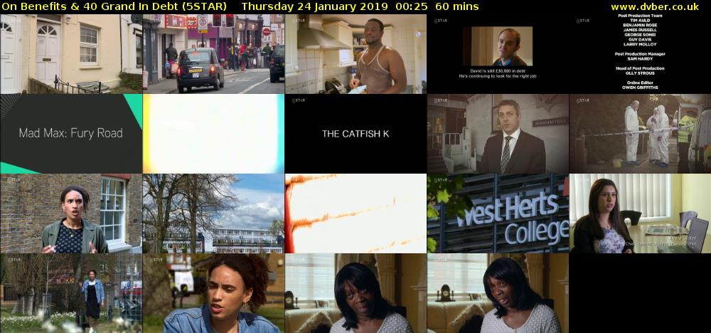 On Benefits & 40 Grand In Debt (5STAR) Thursday 24 January 2019 00:25 - 01:25