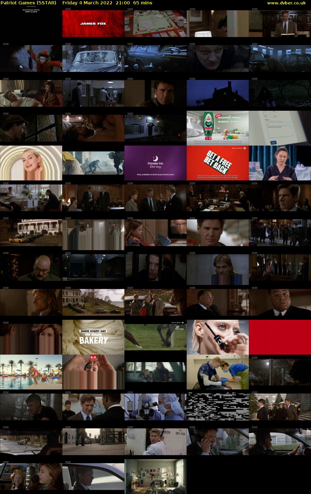 Patriot Games (5STAR) Friday 4 March 2022 21:00 - 22:05