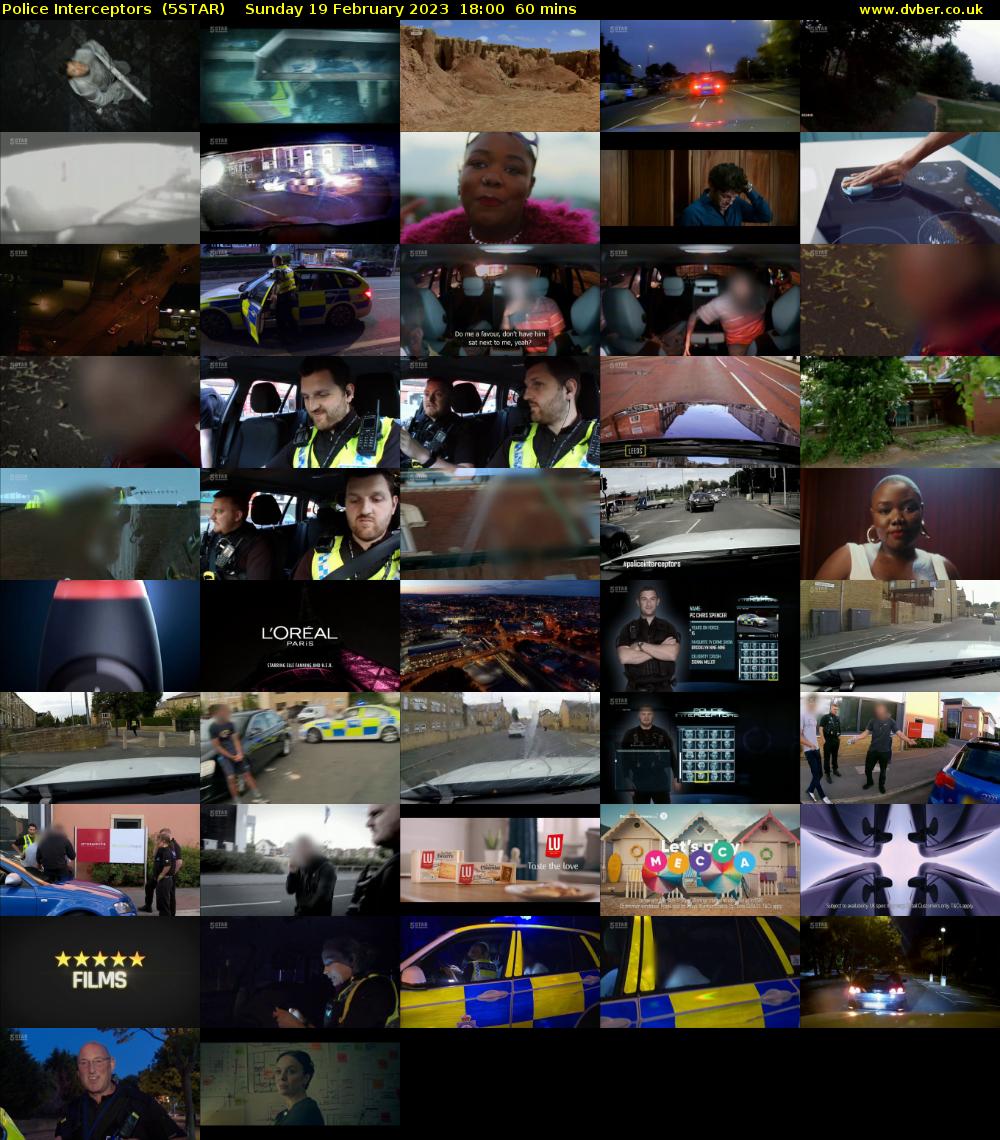 Police Interceptors  (5STAR) Sunday 19 February 2023 18:00 - 19:00