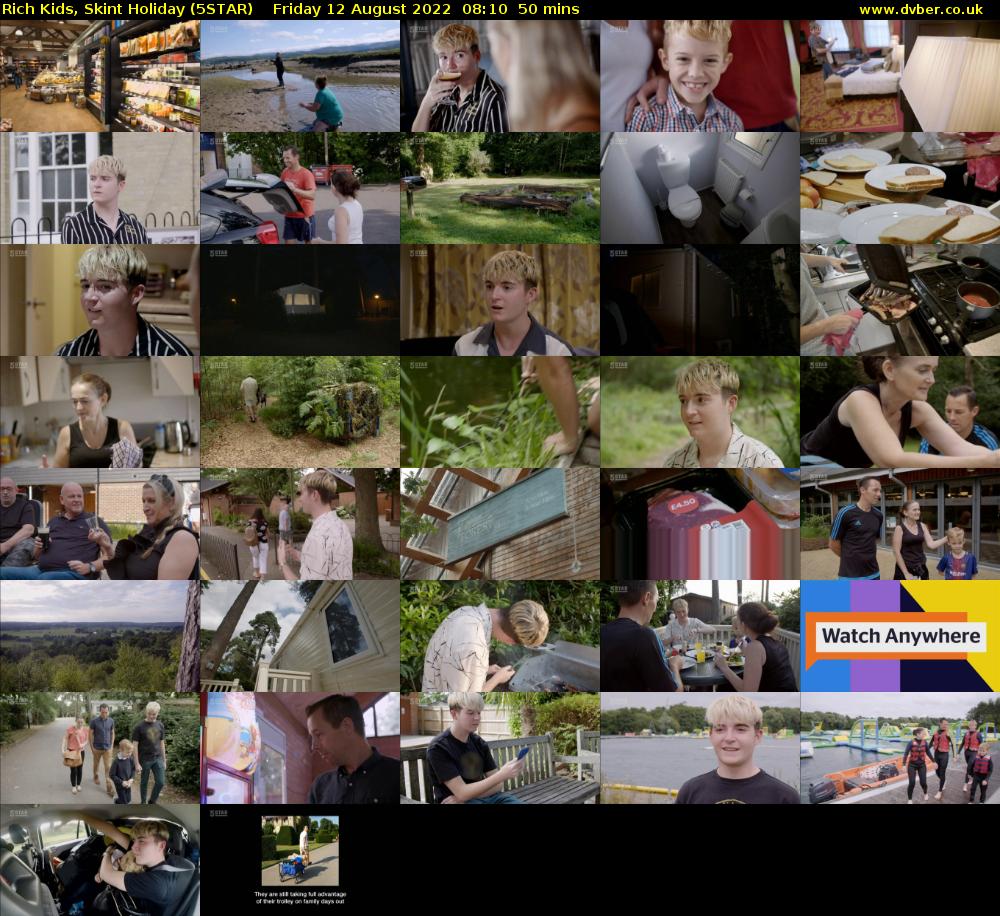 Rich Kids, Skint Holiday (5STAR) Friday 12 August 2022 08:10 - 09:00