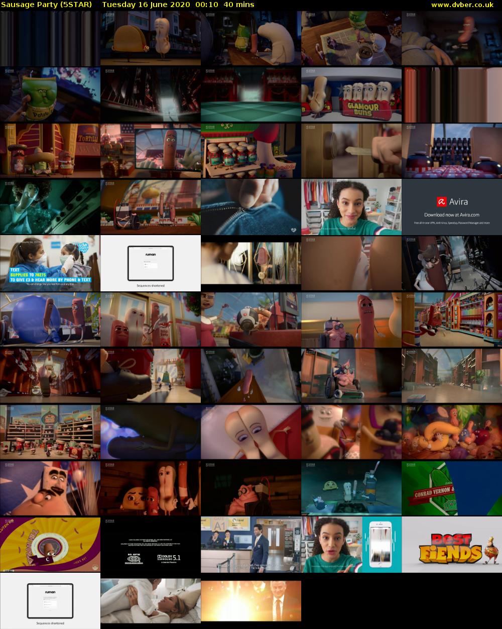 Sausage Party (5STAR) Tuesday 16 June 2020 00:10 - 00:50