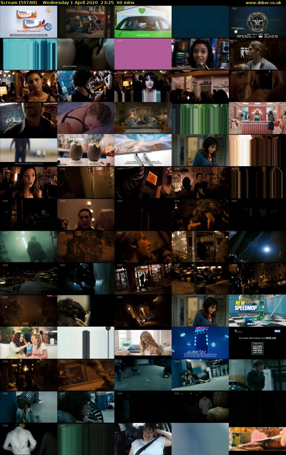 Scream (5STAR) Wednesday 1 April 2020 23:25 - 00:25