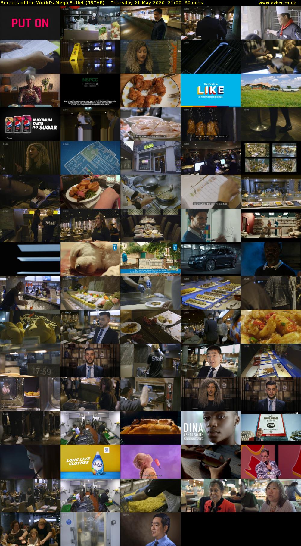 Secrets of the World's Mega Buffet (5STAR) Thursday 21 May 2020 21:00 - 22:00