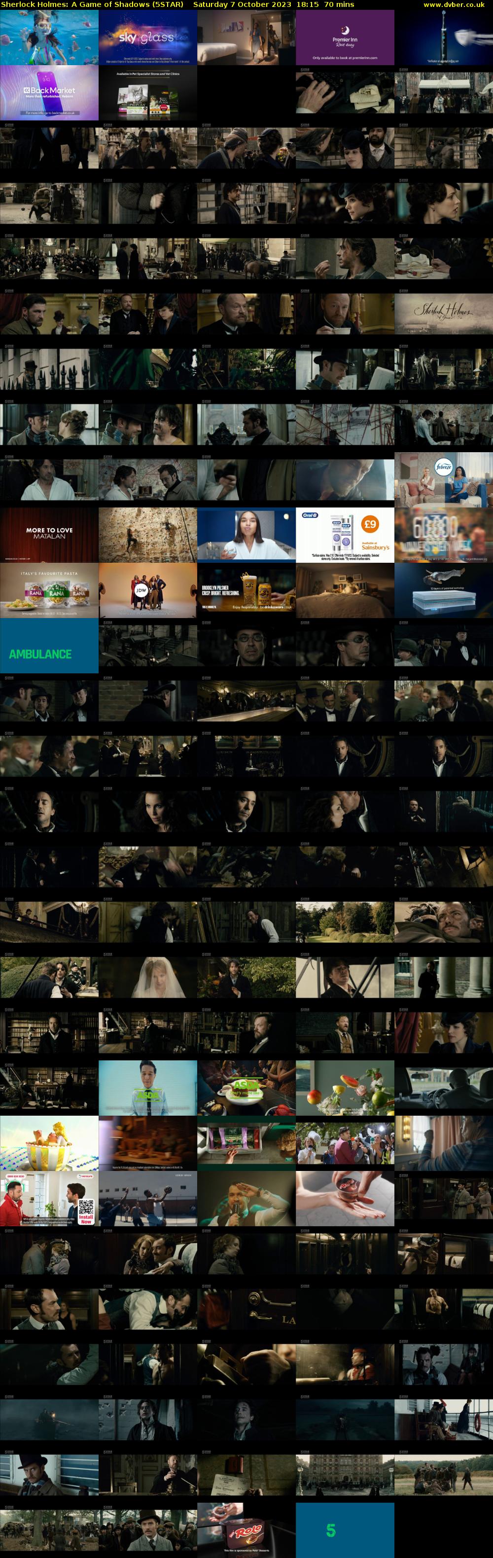 Sherlock Holmes: A Game of Shadows (5STAR) Saturday 7 October 2023 18:15 - 19:25
