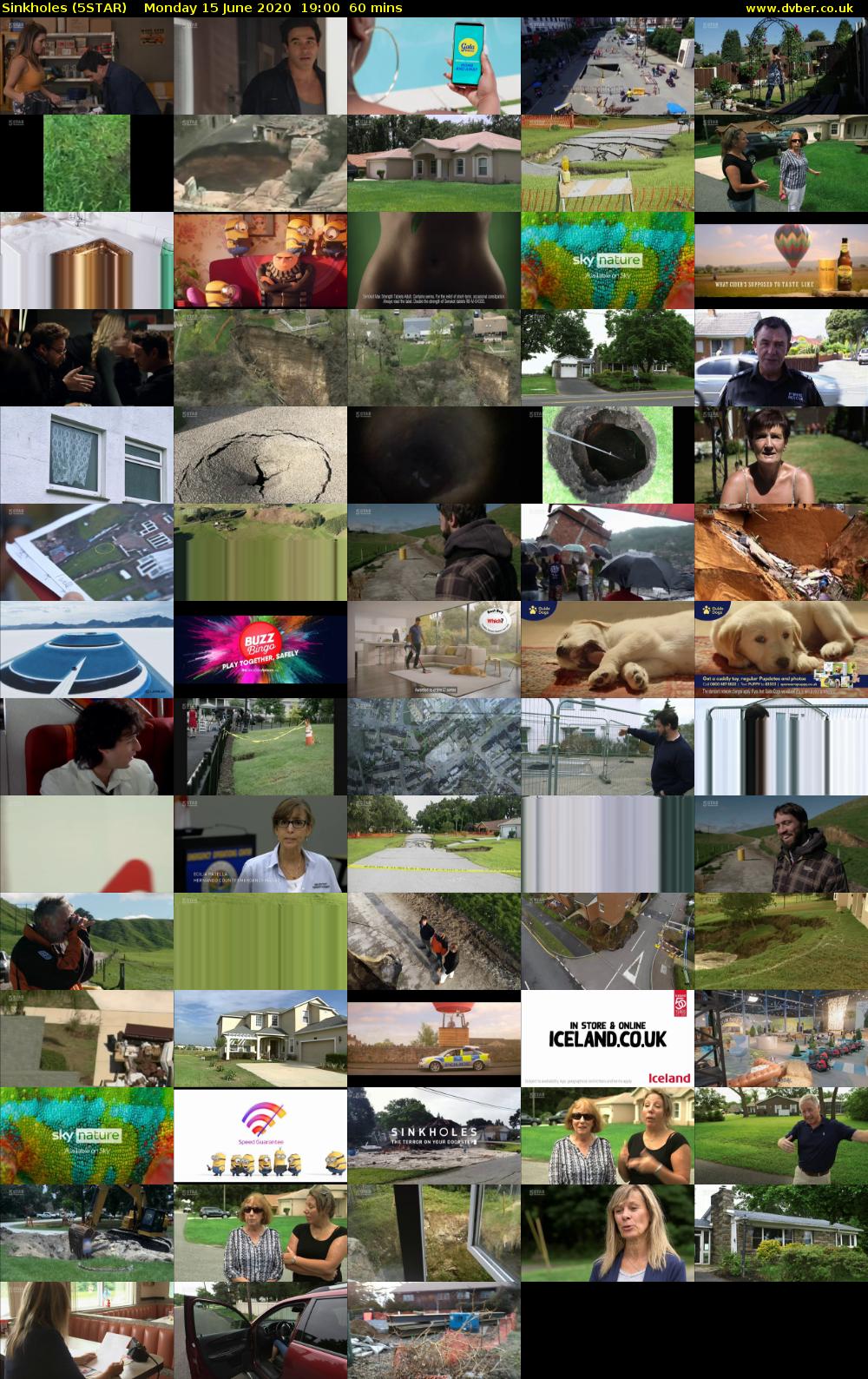 Sinkholes (5STAR) Monday 15 June 2020 19:00 - 20:00
