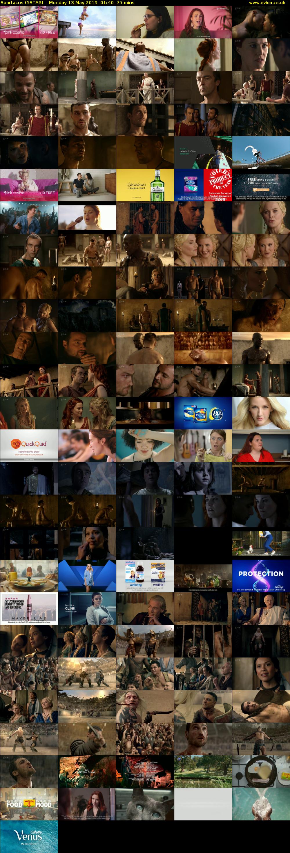Spartacus (5STAR) Monday 13 May 2019 01:40 - 02:55