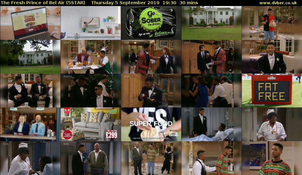 The Fresh Prince of Bel Air (5STAR) Thursday 5 September 2019 19:30 - 20:00