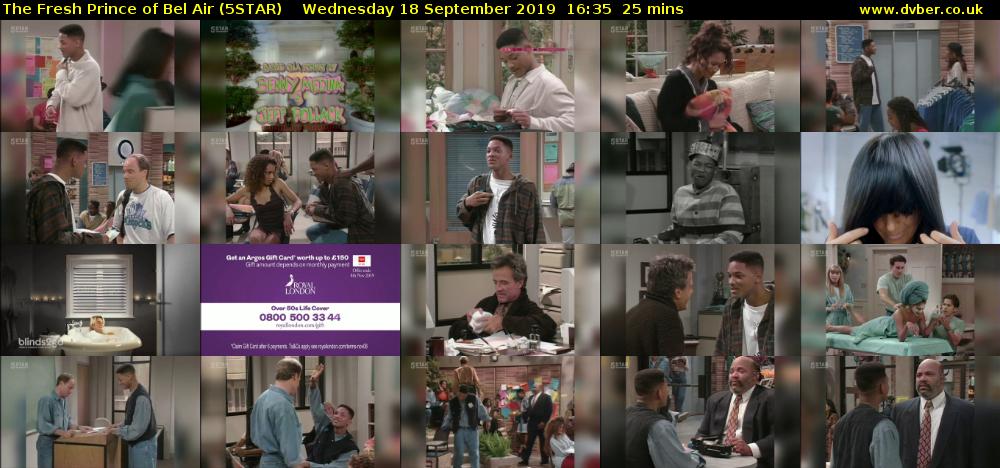 The Fresh Prince of Bel Air (5STAR) Wednesday 18 September 2019 16:35 - 17:00