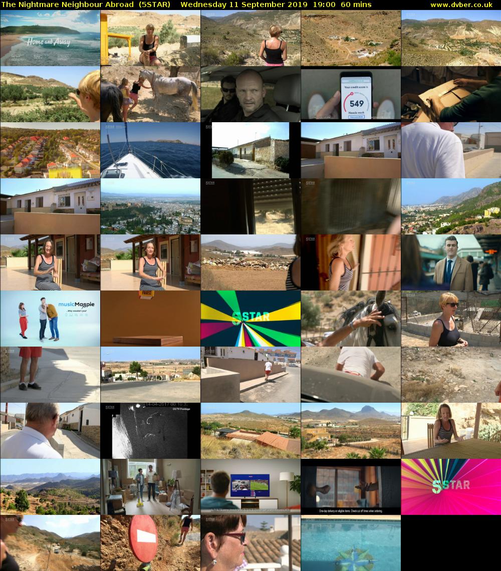 The Nightmare Neighbour Abroad  (5STAR) Wednesday 11 September 2019 19:00 - 20:00