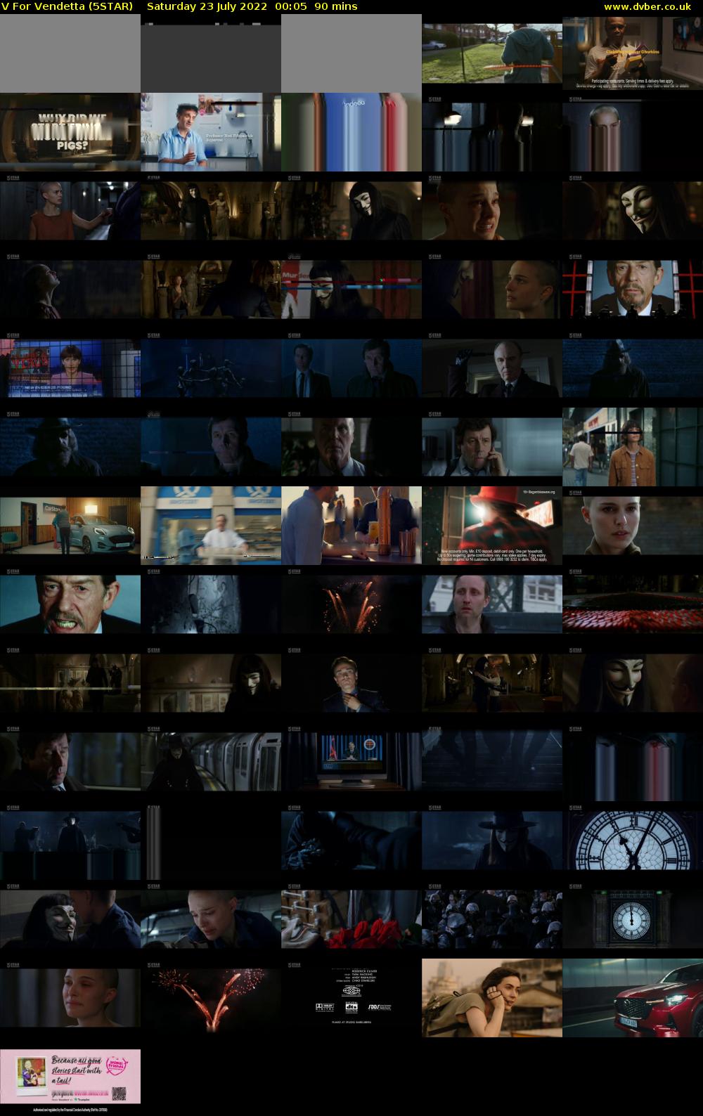 V For Vendetta (5STAR) Saturday 23 July 2022 00:05 - 01:35