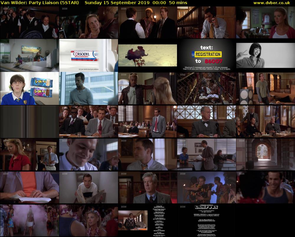 Van Wilder: Party Liaison (5STAR) Sunday 15 September 2019 00:00 - 00:50