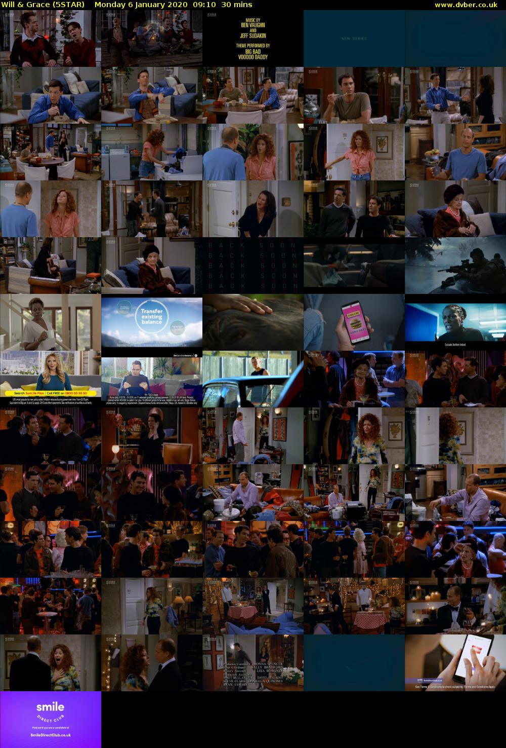 Will & Grace (5STAR) Monday 6 January 2020 09:10 - 09:40